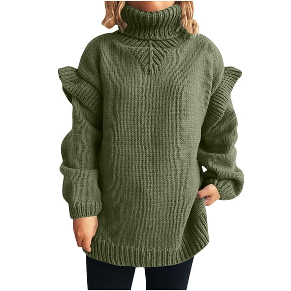 Tnhcen Women's High Neck Sweater Lace Trimmed Knitwear Nylon Spandex Sweater Autumn Winter Warm Sweater Floral Embroidered Sweater Soft Matte Finish S-L