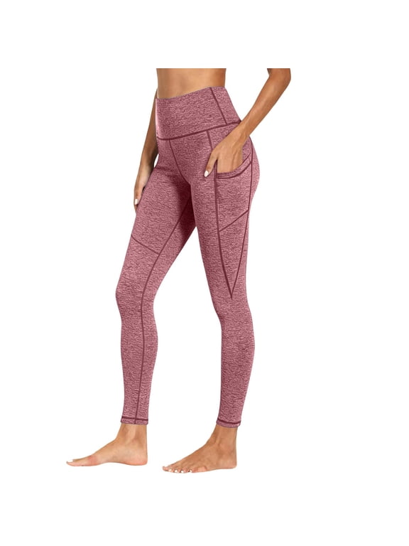 Women's High Waisted Butt Lifting Leggings, Tummy Control Workout Yoga Pants with Pockets, Quick Dry Cationic Fabric Gym Tights for Women Plus Size S-3XL