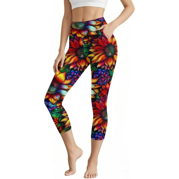 Tnhcen Women's High Waisted Sporty Print Yoga Pants - Stretchy 7/8 Leggings for Women with Activewear Style & Casual Versatility S-3XL