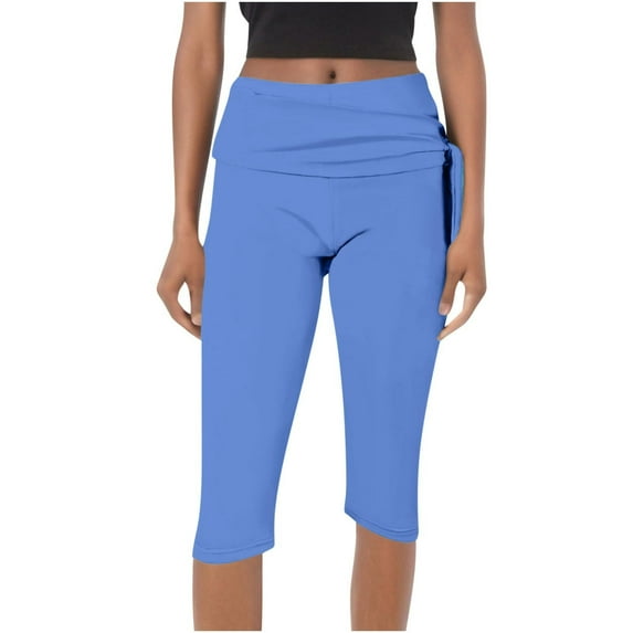 Tnhcen Women's High Waisted Stretch Yoga Pants Fitted Workout Capris with Elastic Waist Casual Sportswear for Active Days & Gym Workouts 7/8 Length Leggings S-XL