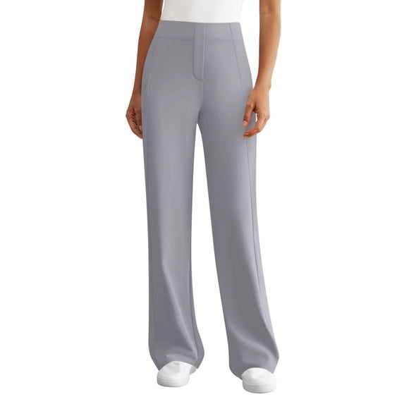 Tnhcen Women's High Waisted Wide Leg Yoga Pants with Pockets, Purple Tummy Control Lounge Pants, 95% Polyester 5% Spandex Stretchy Casual Palazzo Trousers for Women S-2XL
