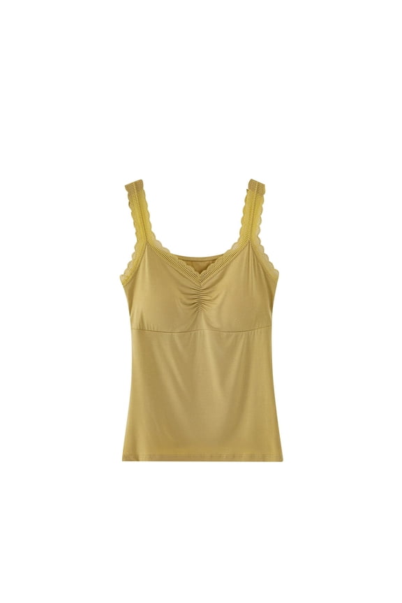 Women's Lace Trimmed Sleepwear with Built-in Cups Modal-Cotton-Poly Free Size Sexy Off-Shoulder Bralette for Home/Outdoors