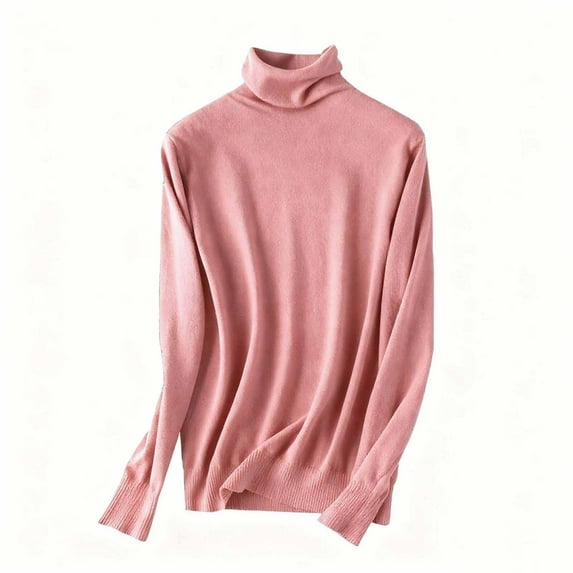 Tnhcen Women's Lightweight Turtleneck Sweater Fall Soft Stretch Knit Top Classic Solid Color Long Sleeve Shirt Comfortable High Neck Pullover S-2XL