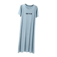 thumbnail image 1 of Tnhcen Women's Long Loose Modal Cotton Polyester Short Sleeve Nightgown Casual Sleepwear Dress, Loose Fit Plus Size M - XL, 1 of 5
