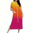 thumbnail image 1 of Tnhcen Women's Long Robe with Pockets Zip Up Bathrobe Loungewear Sleepwear Polyester Spandex Milk Silk Double Sided Fleece Ombre Color Long Nightgown S-2XL Red, 1 of 7
