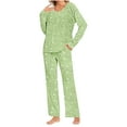 thumbnail image 1 of Tnhcen Women's Long Sleeve Pajamas Set Casual Sleepwear Outfits Loose Top and Pants Homewear S-3XL, 1 of 5