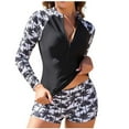 thumbnail image 1 of Tnhcen Women's Long Sleeve Rash Guard Bikini Set, Palm Print Swimwear with UPF 50+ Sun Protection, 2 Piece Swimsuit for Beach, Pool, Surfing, S-2XL, 1 of 8