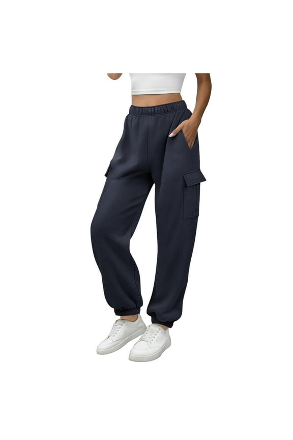 Women's Loose Fit Joggers with Cuffed Ankles Japanese Polyester Sweatpants Athletic Casual Lounge Pants with Pockets S-2XL Multiple Colors Available