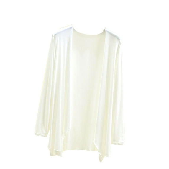 Tnhcen Women's Modal Cotton Blend Sleepwear Cardigan - Long Sleeve Solid Color Pajama Coat Minimalist Loose Fit Home Wear for M-2XL