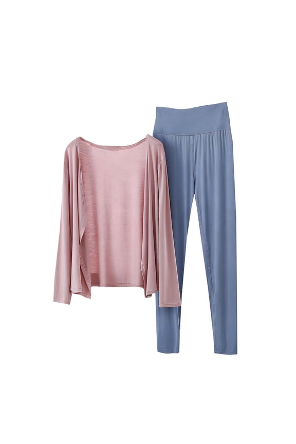 Women's Modal Cotton Polyester Long Sleeve Long Pants Sleepwear Set Loose Fit Plus Size M - 5XL Breathable Soft Nightwear Loungewear Pajama Set