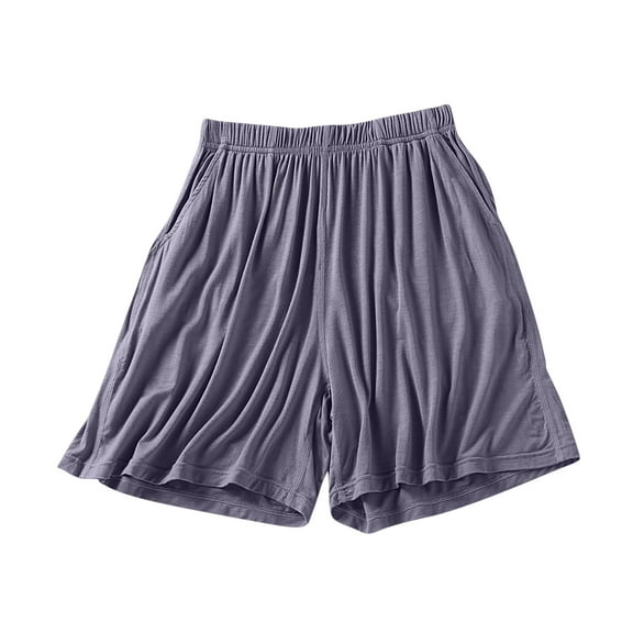 Tnhcen Women's Modal Lounge Shorts with Pockets Sleepwear Soft Comfortable Home Wear Lightweight Breathable M-4XL Multiple Colors Available Dark Gray