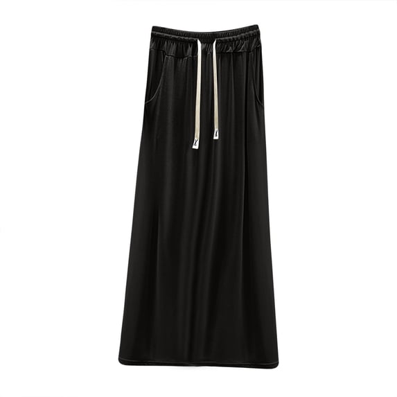 Tnhcen Women's Modal Nightgown Pocket A-Line Sleep Dress Comfortable Loungewear Soft Breathable M-2XL Multiple Colors Available Black