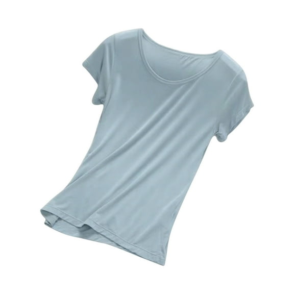 Tnhcen Women's Modal Sleepshirt Soft Stretchy Loungewear Top Basic Short Sleeve Pajama Tee Comfortable Round Neck Sleepwear M-4XL Sizes
