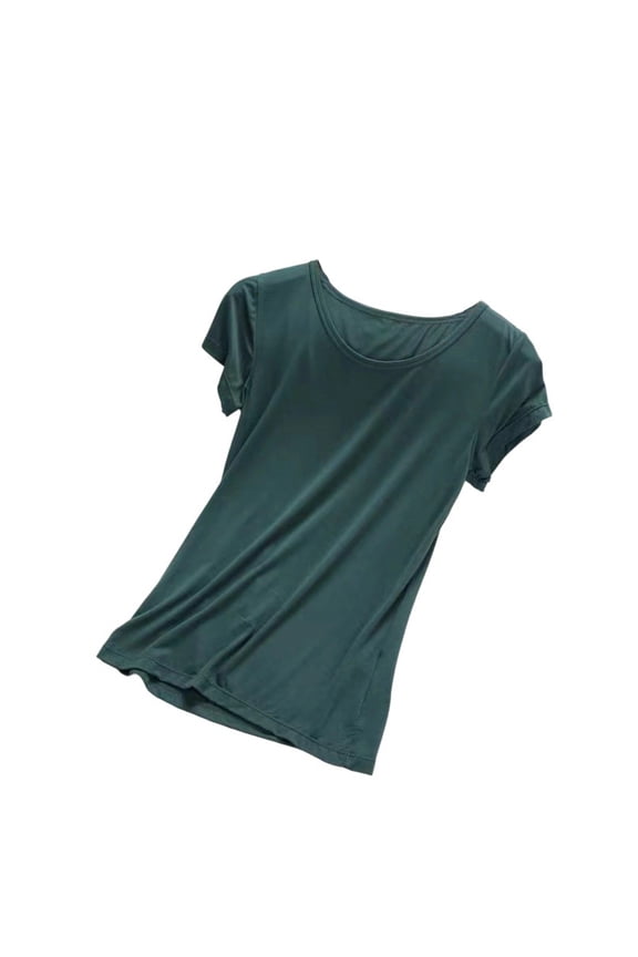 Women's Modal Sleepshirt Soft Stretchy Loungewear Top Basic Short Sleeve Pajama Tee Comfortable Round Neck Sleepwear M-4XL Sizes