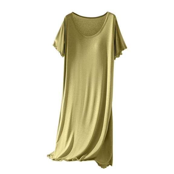Tnhcen Women's Modal Sleepshirt with Built-In Bra Shelf Comfy Loose Fit Nightdress Free Size Cooling Summer