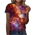 thumbnail image 1 of Tnhcen Women's New Arrival Colorful Print Short Sleeve Crew Neck Sweater – Casual Printed Tops S-5XL Plus Size Friendly Stretchy Breathable Tops, 1 of 6