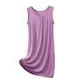 thumbnail image 1 of Tnhcen Women's Nightgown Sleeveless Loose Fit Sleepwear Summer Nightdress Casual Home Dress Soft Breathable Solid Color XL-5XL Multiple Colors Available Hot Pink, 1 of 5