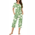 thumbnail image 1 of Tnhcen Women's Pajama Set Green Sleepwear Soft Pjs Lounge Sets Short Sleeve with Pockets S-3XL, 1 of 5