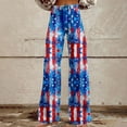 thumbnail image 1 of Tnhcen Women's Patriotic Star Spangled Wide Leg Pants - Vintage Print Straight Leg Casual Cargo Pants with Pockets S-5XL Independence Day Style, 1 of 6
