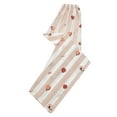 thumbnail image 1 of Tnhcen Women's Peach Print Pajama Pants Pink Stripe Lounge Pants Elastic Waist Sleepwear Cotton-Like Comfort Pants Soft Stretchy Home Wear M-2XL, 1 of 3