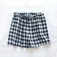thumbnail image 1 of Tnhcen Women's Plaid Pajama Shorts - Elastic Waist Drawstring Lightweight Cotton-Like Sleep Pants Casual Loose Fit for Home & Bed (M-XL), 1 of 3