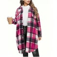 thumbnail image 1 of Tnhcen Women's Plaid Shirt Jacket Fall Fashion, Long Sleeve Cardigan with Pockets, Loose Fit Button Up Coat, Stylish Turn-Down Collar Outerwear S-2XL, 1 of 2