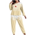 thumbnail image 1 of Tnhcen Women's Plus Size Christmas Pajama Set Holiday Print Sleepwear 2-Piece Flannel Fleece Lounge Set Cozy Festive Pajamas Long Sleeve Pants for Women XL-5XL, 1 of 4