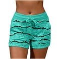 thumbnail image 1 of Tnhcen Women's Plus Size Elastic Waist Drawstring Workout Shorts with Printed Pockets | Lightweight Breathable Activewear for Yoga Running Casual Wear, 1 of 5