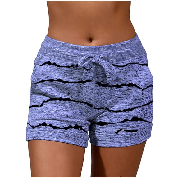 Tnhcen Women's Plus Size Elastic Waist Drawstring Workout Shorts with Printed Pockets | Lightweight Breathable Activewear for Yoga Running Casual Wear