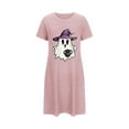 thumbnail image 1 of Tnhcen Women's Plus Size Halloween Sleepdress Cute Ghost Print Short Nightgown Milk Silk Double-Sided Fleece Sleepwear 3XL-5XL Holiday Themed Pajamas, 1 of 4