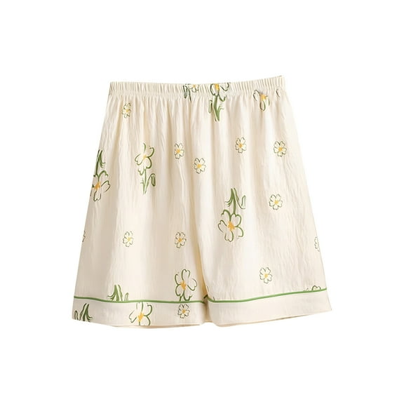 Tnhcen Women's Plus Size Loose Fit Cotton Poplin Sleep Shorts Soft Touch Lightweight Pajama Shorts Comfortable Casual Home Shorts for Women M-2XL