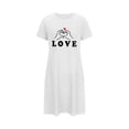 thumbnail image 1 of Tnhcen Women's Plus Size Love Print Valentine's Nightgown, Black Short Sleeve Sleep Dress, Valentine's Day Gift for Her, Round Neck Thermal Pajamas, Cozy Fleece Loungewear, S-5XL, 1 of 2