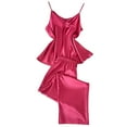 thumbnail image 1 of Tnhcen Women's Plus Size Silky Satin Pajama Set | Spaghetti Strap Sleepwear with Elastic Waistband | Soft Stretchy Long Pants Outfit for Women (XL-5XL), 1 of 6