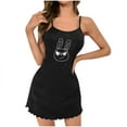 thumbnail image 1 of Tnhcen Women's Plus Size Sleeveless Cami Sleep Dress - Cute Cartoon Bunny Print Nightgown with Ruffled Hem | Comfy Stretchy Loungewear for Women S-2XL | Casual Home Dress & Pajama Set, 1 of 6
