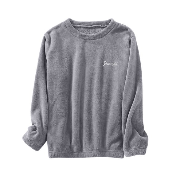 Tnhcen Women's Plus Size Soft Flannel Sleepwear Top - Long Sleeve Crewneck Thickened Winter Pajama Shirt for Women Free Size | Warm Loungewear Top Solo