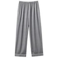 thumbnail image 1 of Tnhcen Women's Plus Size Solid Color High Waist Icy Silk Lounge Pants with Pockets Ultra Soft Breathable Sleepwear Pajama Bottoms for Home Travel​ L-4XL, 1 of 4