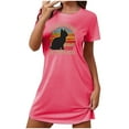 thumbnail image 1 of Tnhcen Women's Plus Size Summer Sleepwear – Round Neck Short Sleeve Cute Print Soft 95% Polyester 5% Spandex S-2XL for Sleeping/Relaxing, 1 of 7