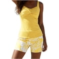 thumbnail image 1 of Tnhcen Women's Plus Size Swimsuit Set, High Waisted Tummy Control Tankini Top Built-in Bra, Floral Print Swim Shorts Strappy Design, Beach Swimwear S-3XL, 1 of 5