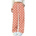 thumbnail image 1 of Tnhcen Women's Polka Dot Print Flannel Pajama Pants Elastic Waistband Drawstring Casual Loose Fit Sleepwear with Pockets Soft Warm Fleece Winter Pajama Trousers for Women S-2XL, 1 of 5