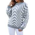 thumbnail image 1 of Tnhcen Women's Printed Knit Sweater Round Neck Acrylic Top Long Sleeve Casual Pullover Floral Pattern Comfort Wear Soft Warm S-XL, 1 of 3
