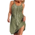 thumbnail image 1 of Tnhcen Women's Retro Print Nightgown V-Neck Sleepwear Sleeveless Pajama Dress 95% Polyester 5% Spandex Home Loungewear S-2XL Multiple Colors Available Army Green, 1 of 7