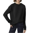 thumbnail image 1 of Tnhcen Women's Round-Neck Sweater Casual Long Sleeve Top Soft 100% Polyester Knit Euro-American Style Basic Wear Comfort Fit Pullover S-XL, 1 of 5