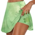 thumbnail image 1 of Tnhcen Women's Saint Patrick's Day Tennis Skirt High Waist 4 Way Stretch Built - in Shorts Running Skirt Yoga Skirt Moisture Wicking Athletic Skirt for Sports Workout Green Shamrock Print, 1 of 5