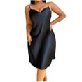 thumbnail image 1 of Tnhcen Women's Backless Sleep Dress | Silky Satin Pajama Dress with Thin Straps | XL-5XL Loose Fit Nightgown | Plus Size Soft Sleepwear for Women, 1 of 4