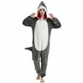 thumbnail image 1 of Tnhcen Women's Shark Hooded Footed Pajamas, Animal Onesie Sleepsuit Flannel Fleece, Halloween Christmas Costume Pajamas, Cozy Loungewear, S-XL, 1 of 4