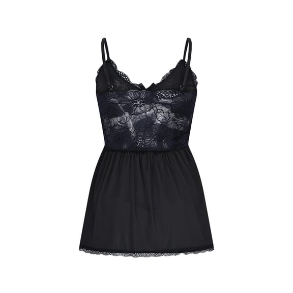 Tnhcen Women's Sheer Mesh Slip Dress | Sexy Black Sleepwear Nightdress | Plus Size Sleepwear Set S-2XL