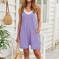 thumbnail image 1 of Tnhcen Women's Sleeveless Romper Shorts Cotton-Like Stretch Summer Jumpsuit with Pockets Casual Loose Fit Outfit S-2XL Multiple Colors Available, 1 of 8