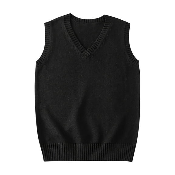 Tnhcen Women's Sleeveless Sweater Vest V-Neck Knit Tank Top Acrylic Casual Pullover Loose Fit Layering Piece Solid Color Cardigan Chunky Knit Waistcoat Sizes S-3XL