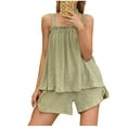 thumbnail image 1 of Tnhcen Women's Slim Sweet Two-Piece Solid Sleepwear Set Nylon Spandex Sheer Pajama for M-2XL Cute Home Casual Outdoor Wear, 1 of 5