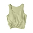 thumbnail image 1 of Tnhcen Women's Solid Color Crewneck Short Sleeve Seamless Bra Top - Modal Sleepwear Set with Built-in Bra for Women M-3XL Summer Comfortable Loungewear, 1 of 9
